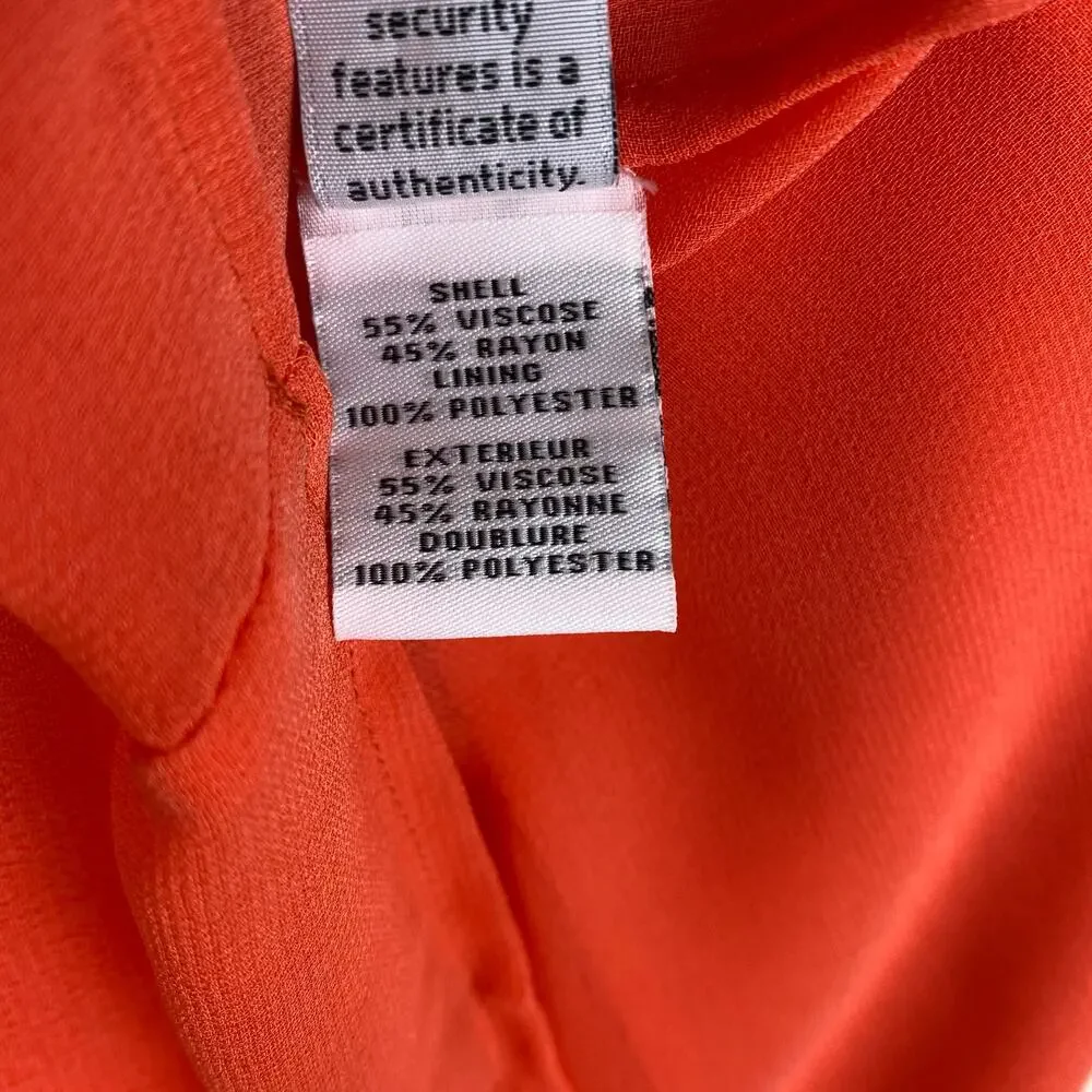 Diane Von Furstenberg Parlian Shift Dress Coral Size 10 - Picture 11 of 15